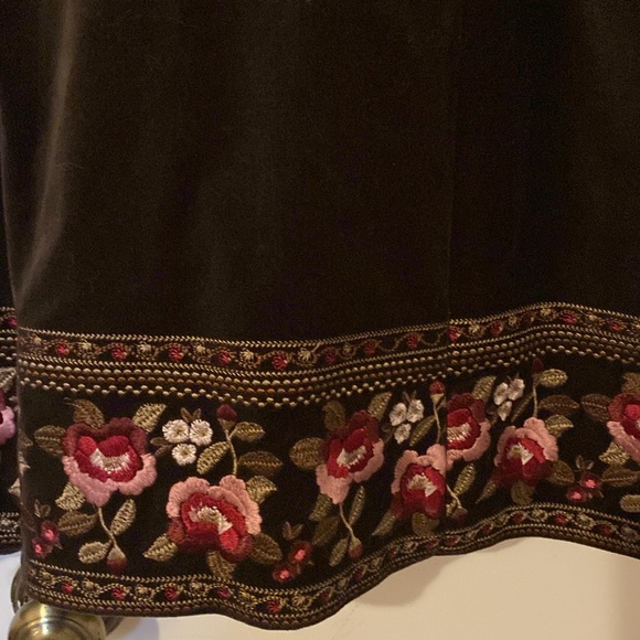 Nygard Medium Length Brown Embroidered Coat/Jacket Size 8 - Picture 6 of 9